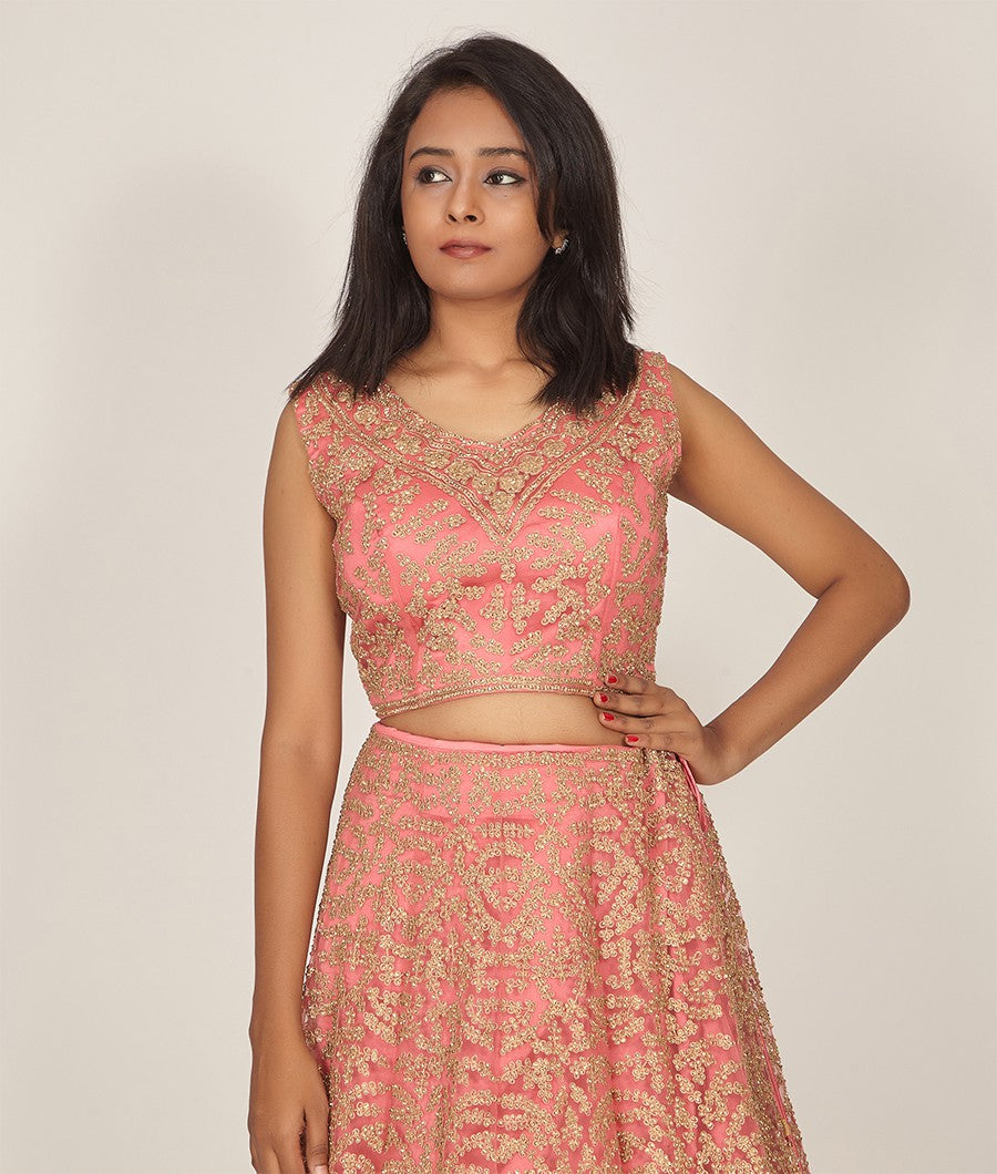 CoralPink Lehenga - kaystore.in