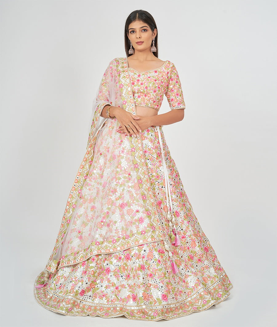 Cream Lehenga - kaystore.in