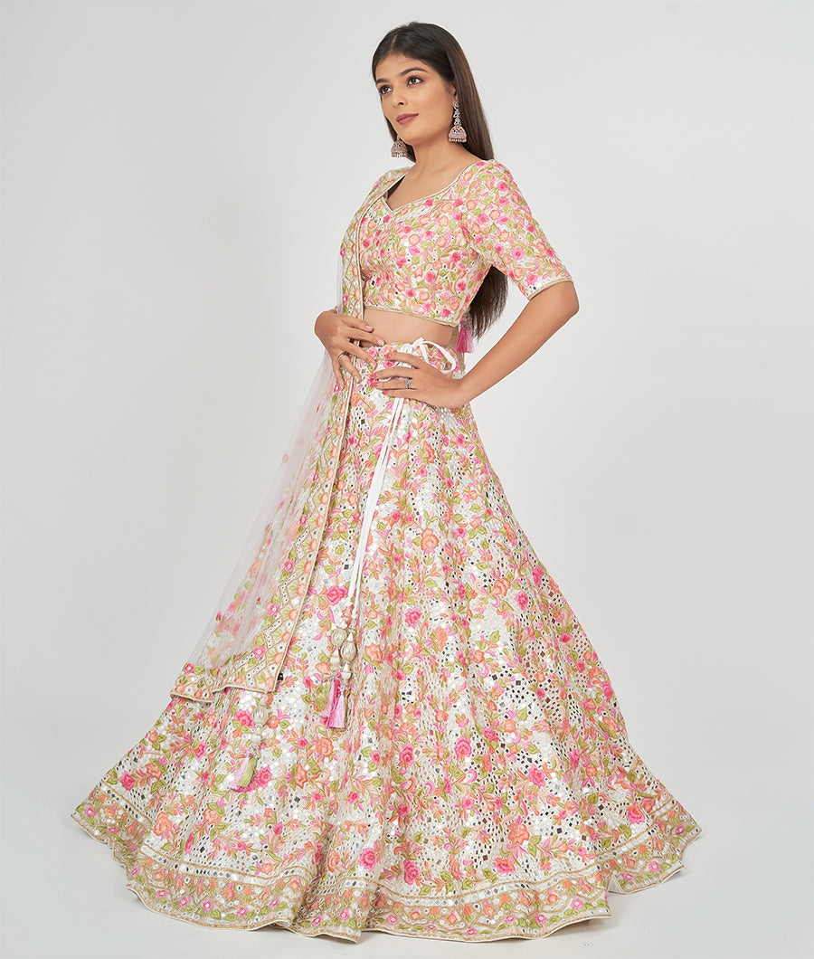 Cream Lehenga - kaystore.in