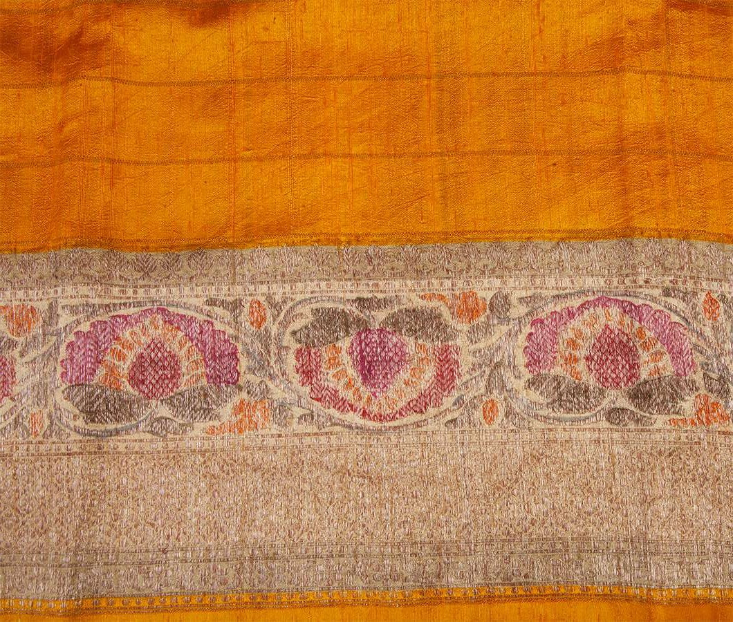 Yellow Banarasi Dupion Silk Saree Gold Zari - kaystore.in