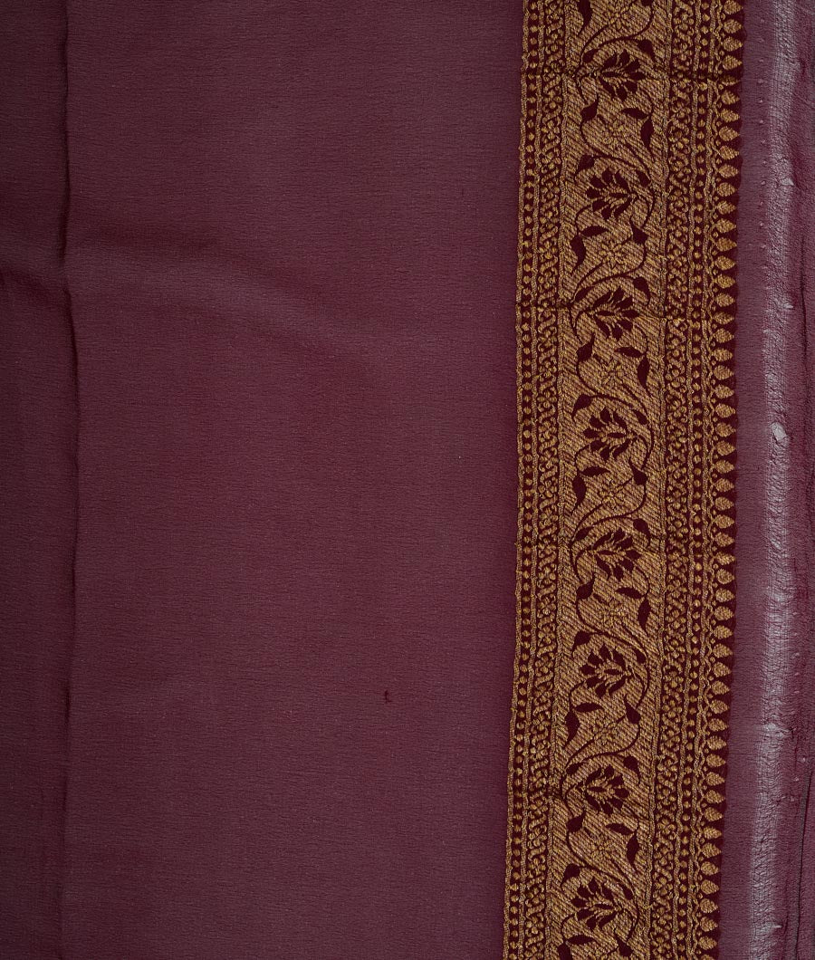Wine Khaddi Saree Alover Zari Weaving Antique Zari - kaystore.in