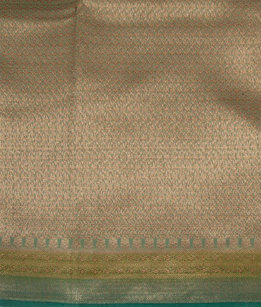 Green Banarasi Chanderi Silk Saree Gold Zari Brocade Blouse - kaystore.in