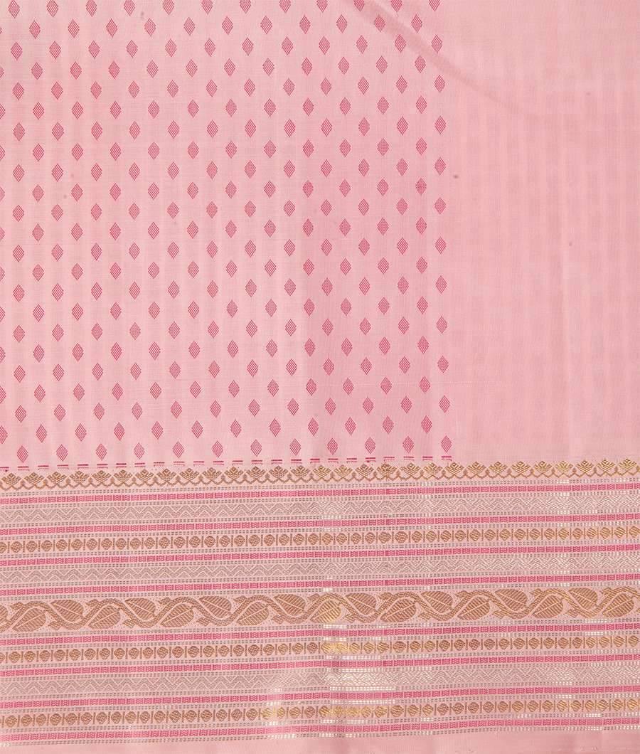 Baby Pink Kanchipuram Saree Gold With Silver Zari - kaystore.in