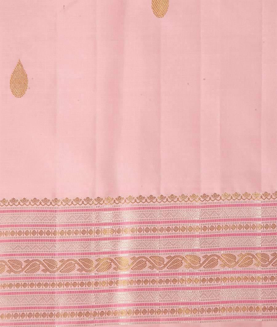 Baby Pink Kanchipuram Saree Gold With Silver Zari - kaystore.in