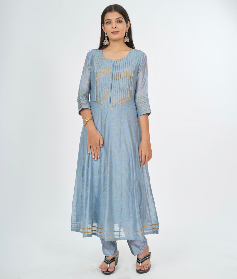 Grey Salwar Kameez Straight Cut - kaystore.in