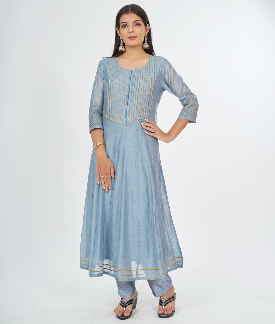 Grey Salwar Kameez Straight Cut - kaystore.in