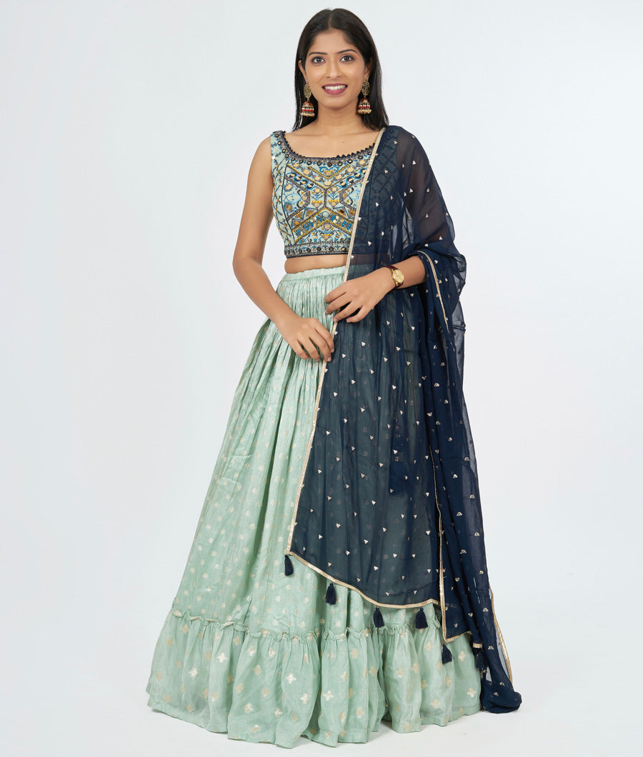 Pista Green Lehenga - kaystore.in