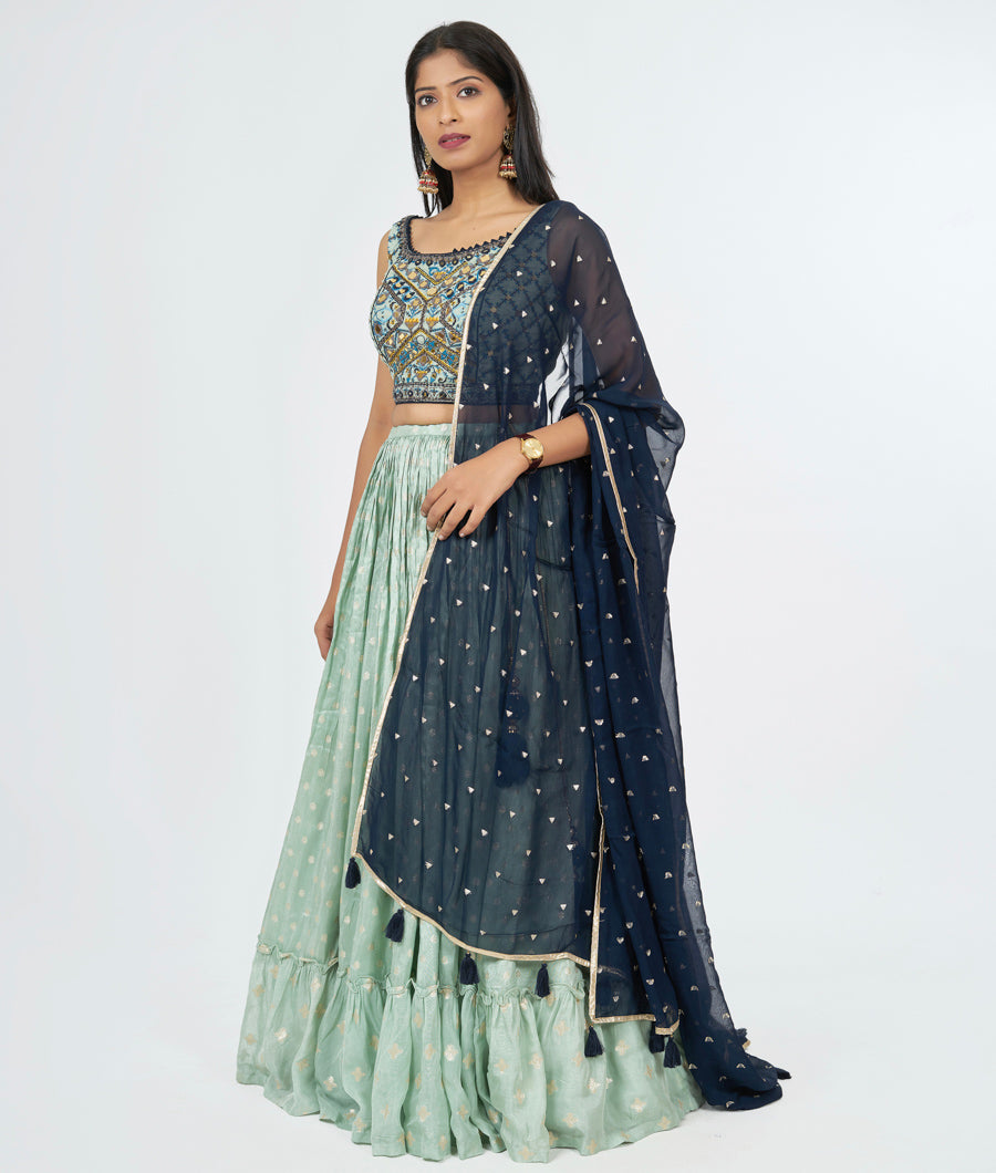 Pista Green Lehenga - kaystore.in