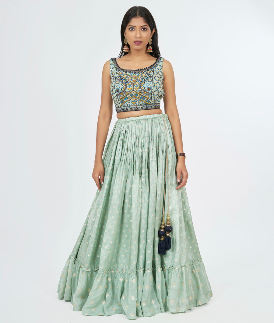 Pista Green Lehenga - kaystore.in