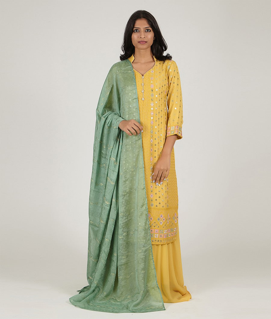 Georgette Salwar Kameez with Palazzo - kaystore.in