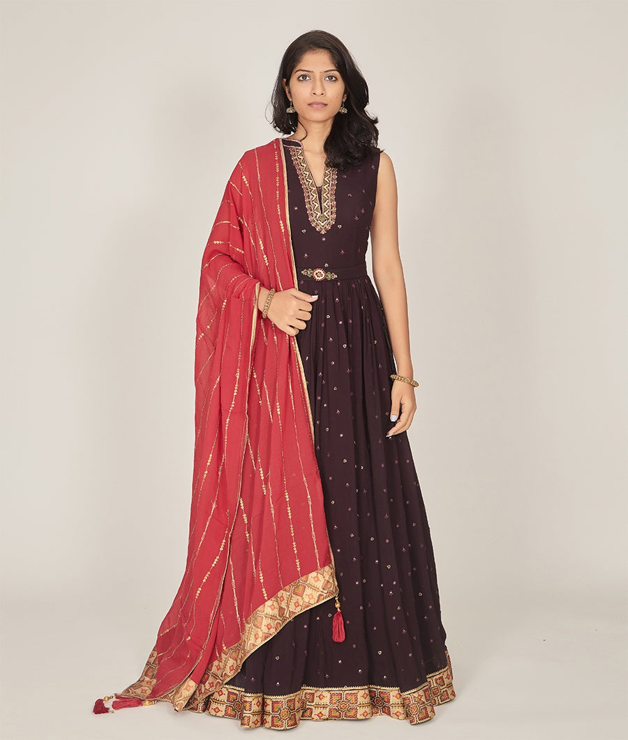 Wine Salwar Kameez - kaystore.in