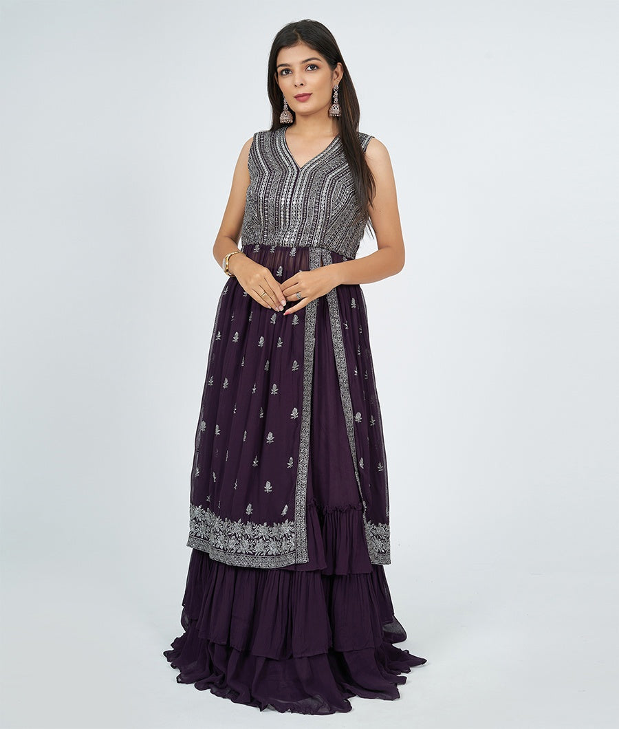 Wine Lehenga - kaystore.in