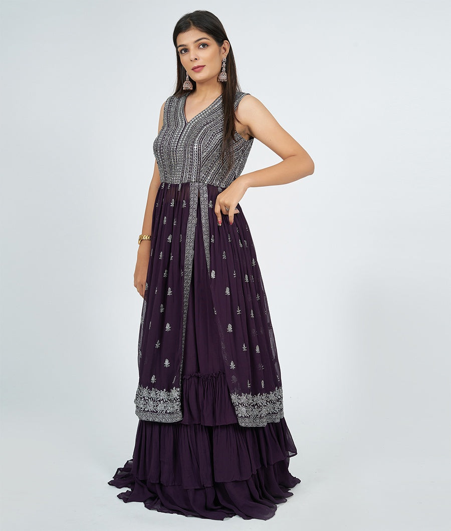 Wine Lehenga - kaystore.in