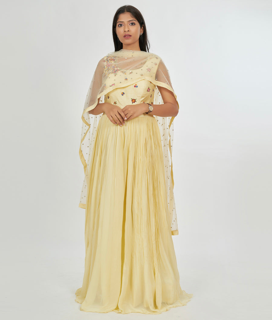 Lite Yellow Salwar Kameez Anarkali - kaystore.in