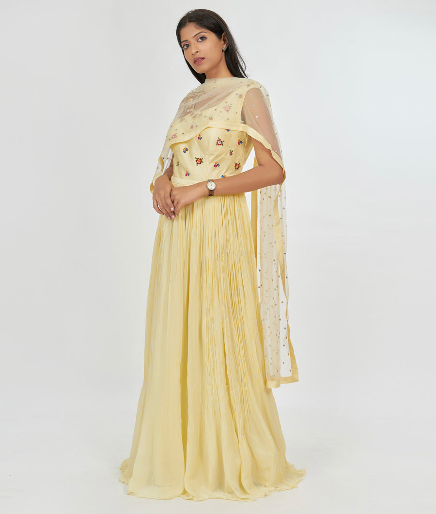 Lite Yellow Salwar Kameez Anarkali - kaystore.in