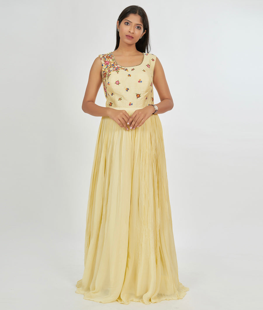 Lite Yellow Salwar Kameez Anarkali - kaystore.in