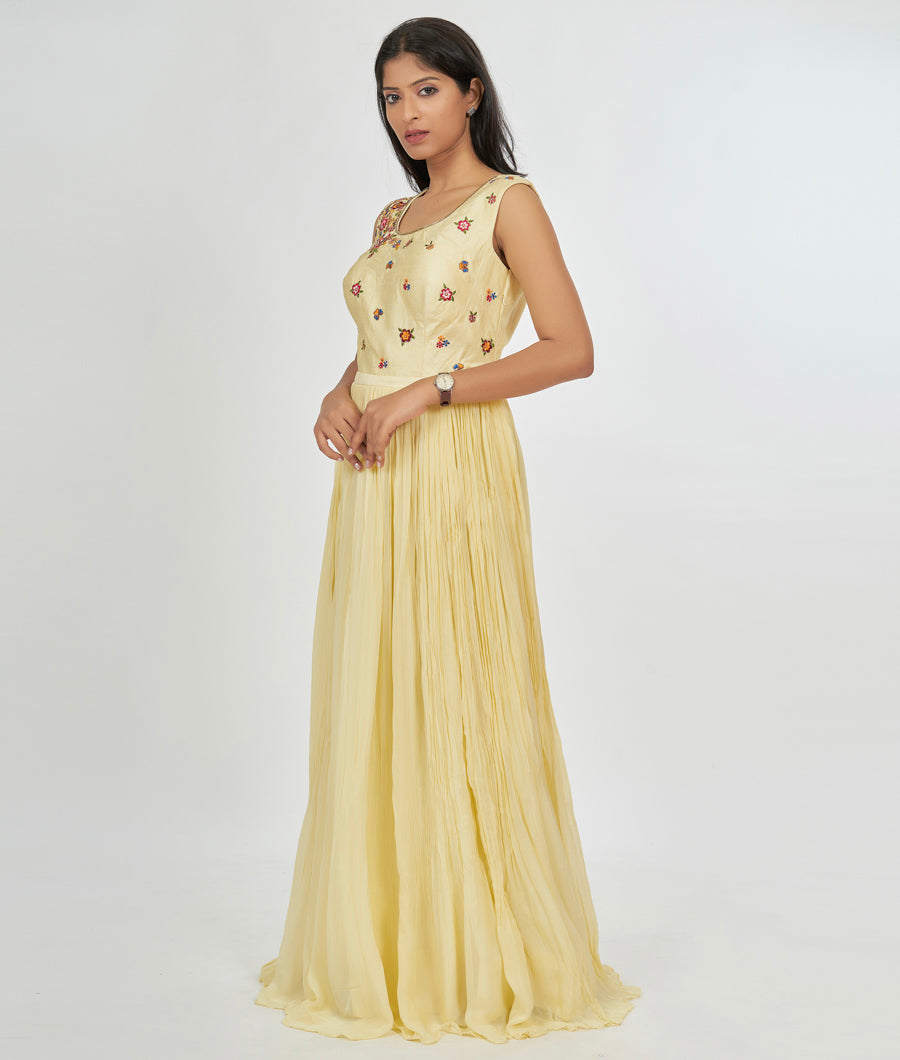 Lite Yellow Salwar Kameez Anarkali - kaystore.in