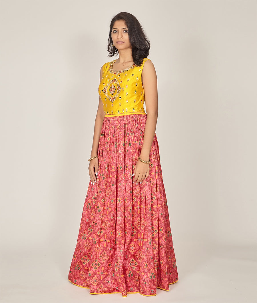 Pink With Yellow Salwar Kameez - kaystore.in