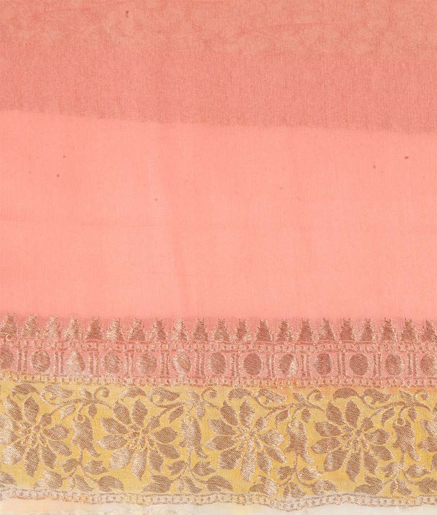 Cream Banarasi Khaddi Georgette Saree Silver Zari - kaystore.in