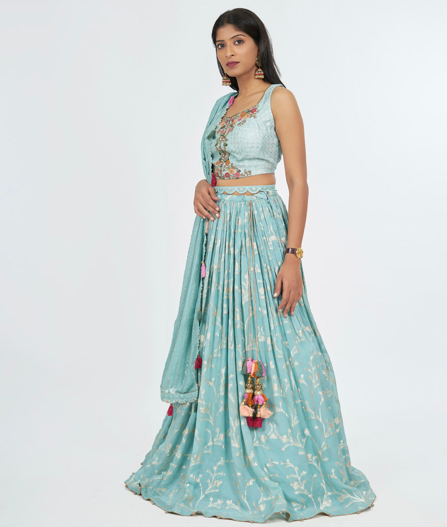 Sky Blue Lehenga - kaystore.in