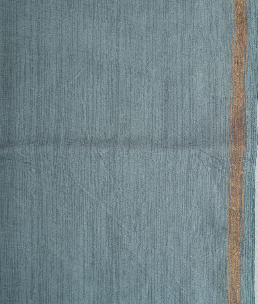 Grey Chanderi Saree Stripes With Prited Work - kaystore.in