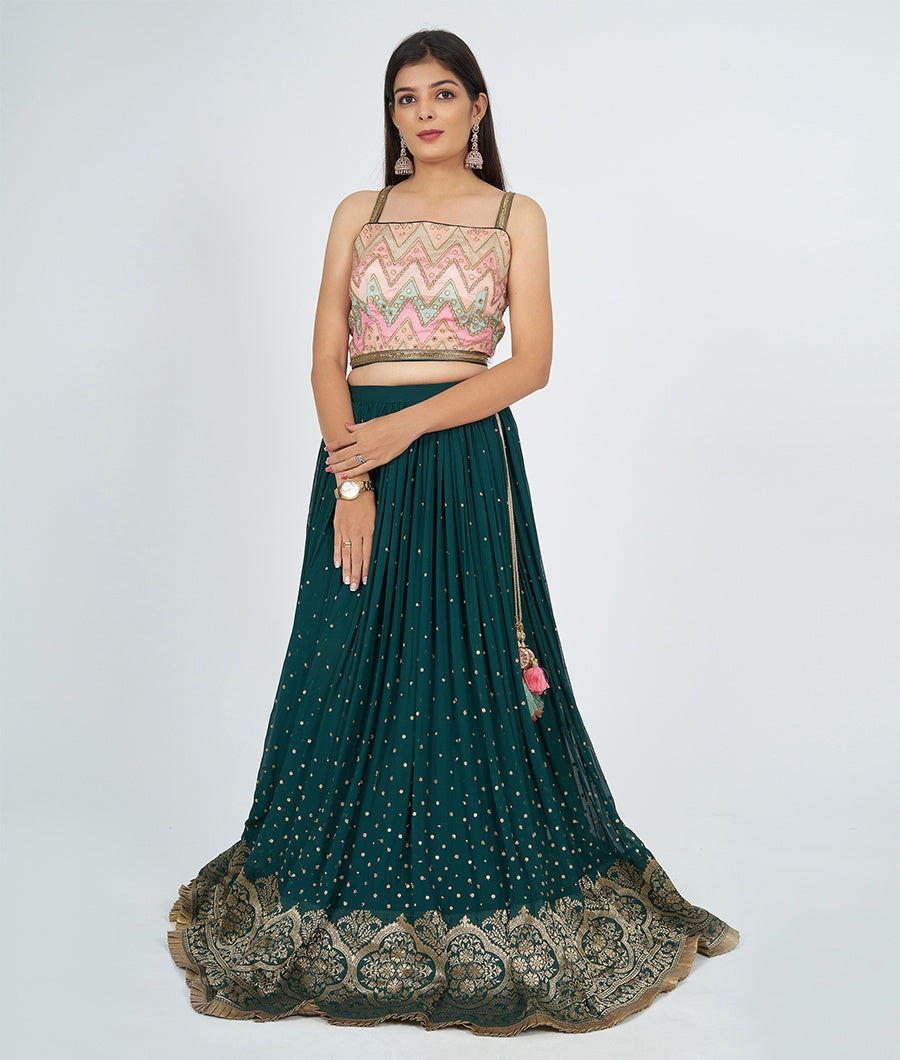 Bottle Green Lehenga - kaystore.in