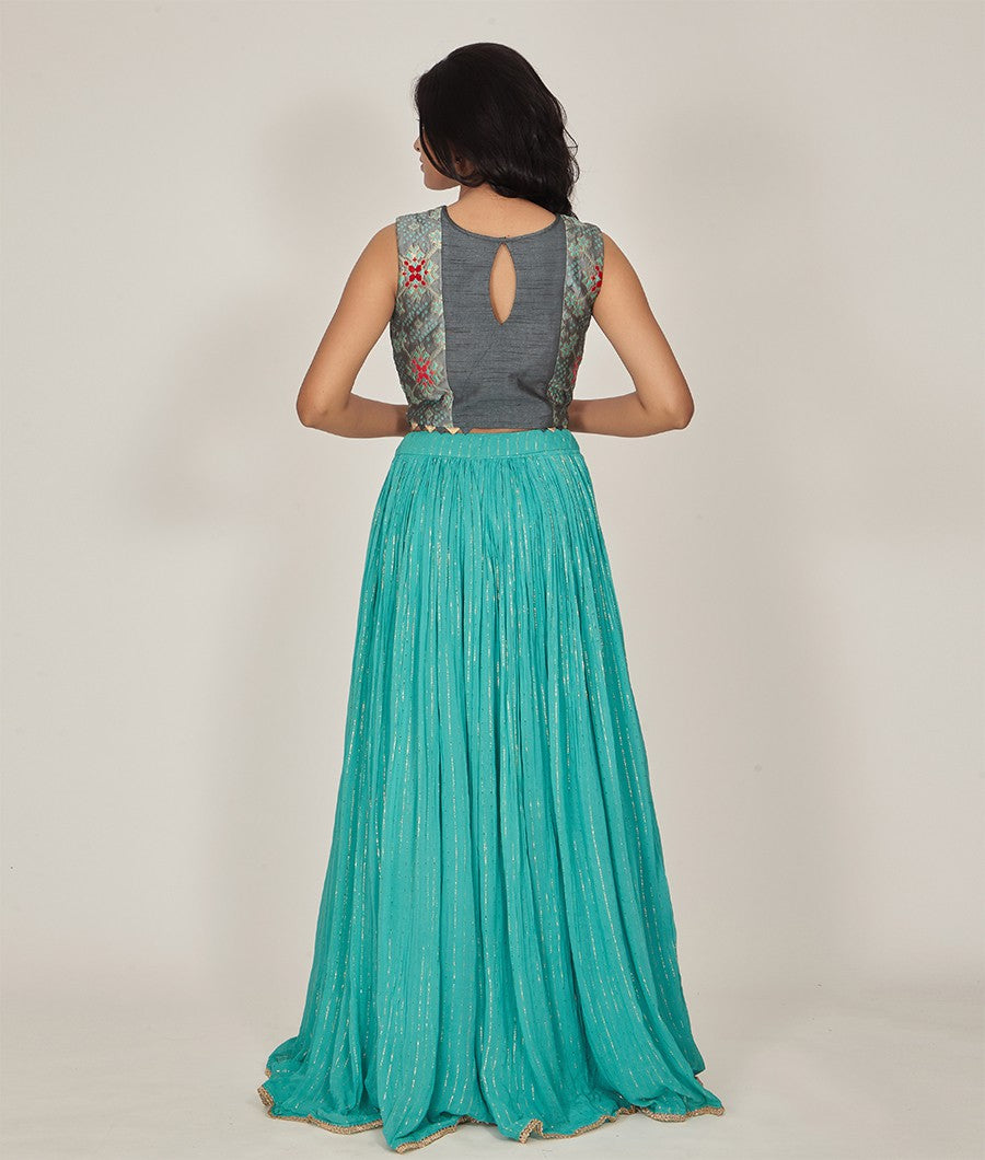 Green Lehenga Zari - kaystore.in