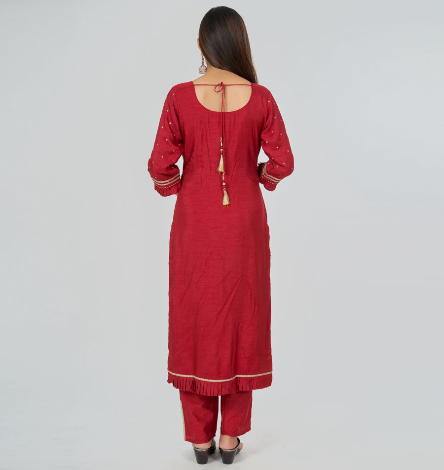 Maroon Silk Salwar Kameez - kaystore.in