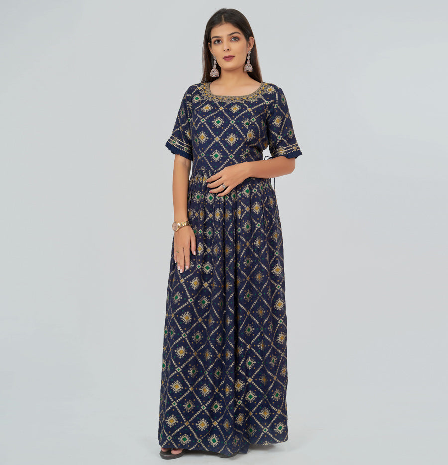 Navy Blue Salwar Kameez Plazo Set - kaystore.in