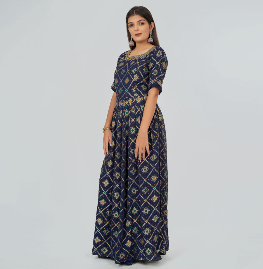 Navy Blue Salwar Kameez Plazo Set - kaystore.in