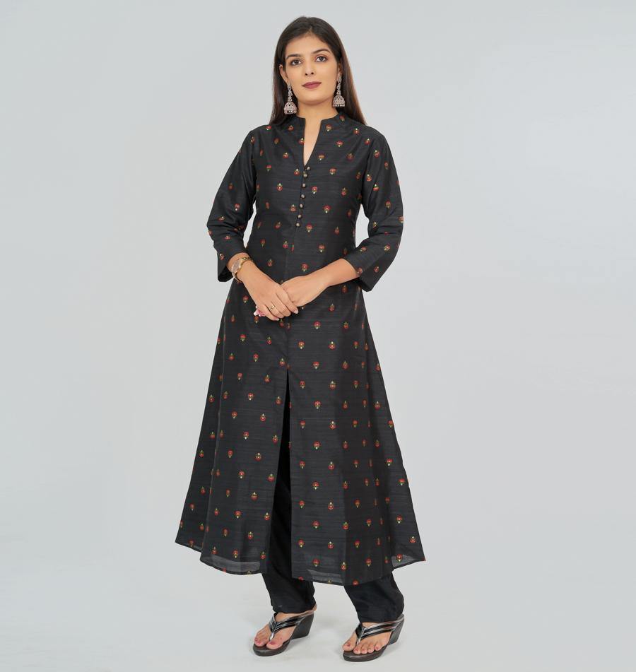 Black Silk Salwar Kameez - kaystore.in