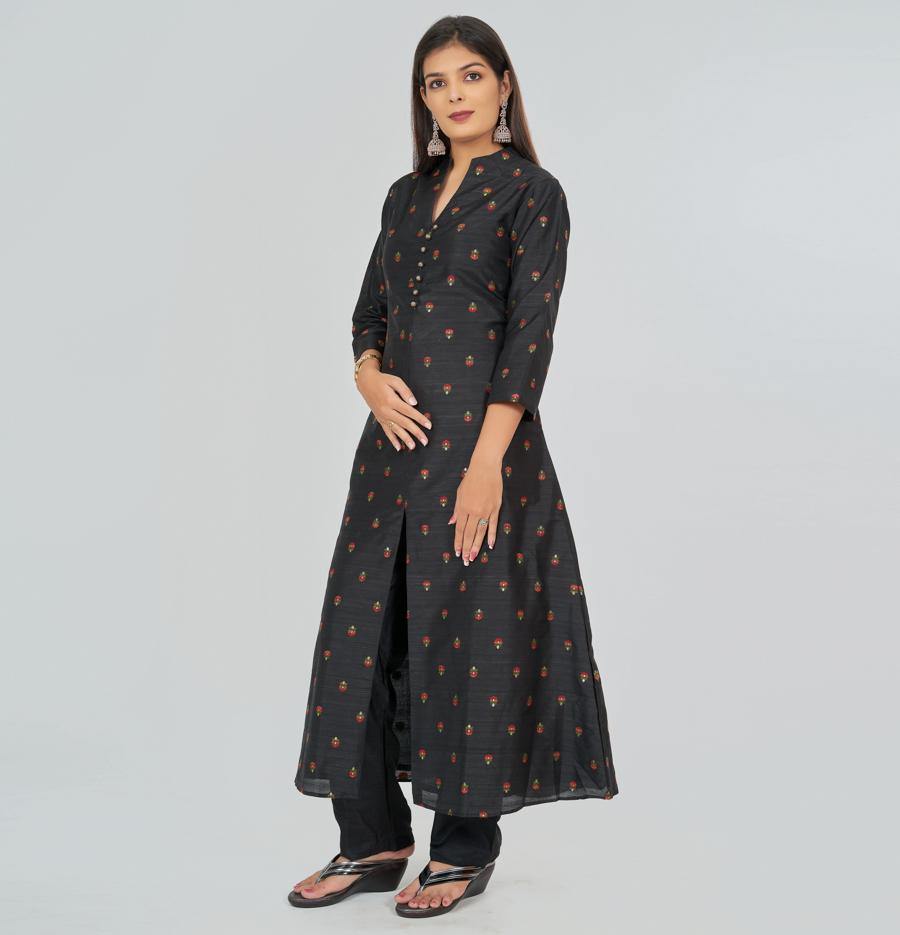 Black Silk Salwar Kameez - kaystore.in