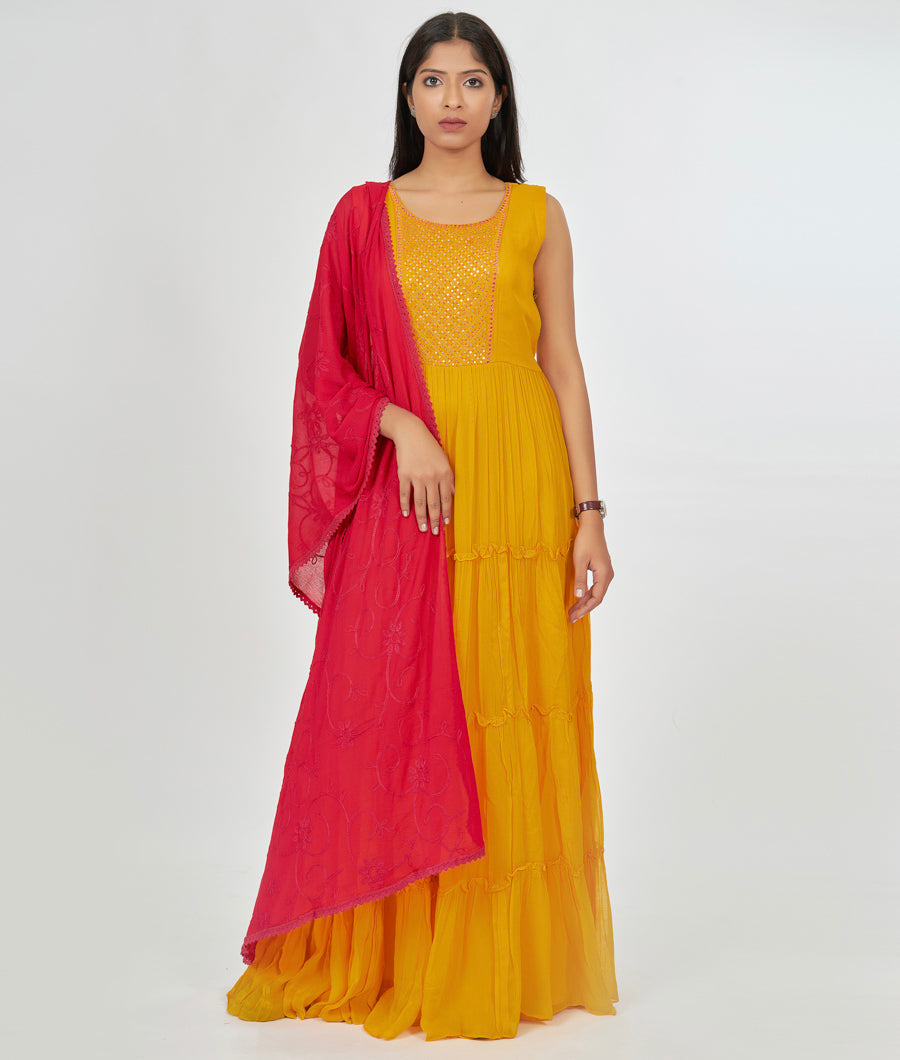 Yellow Salwar Kameez Anarkali - kaystore.in