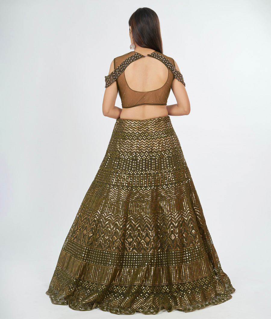 Mehandi Green Lehenga - kaystore.in