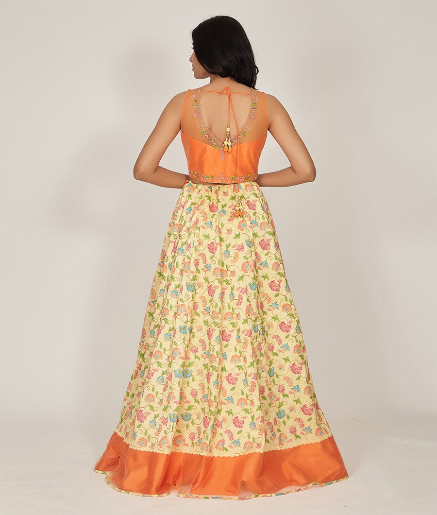 Yellow Net Lehenga - kaystore.in