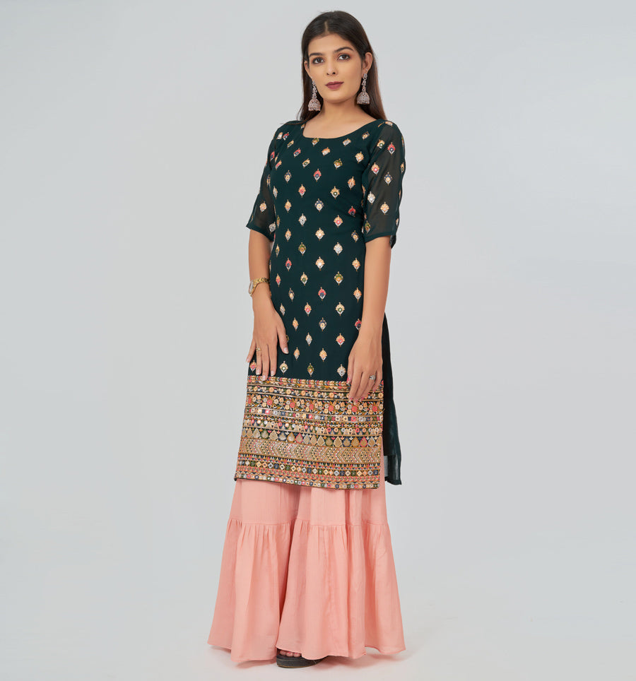 Green Salwar Kameez Sharara - kaystore.in