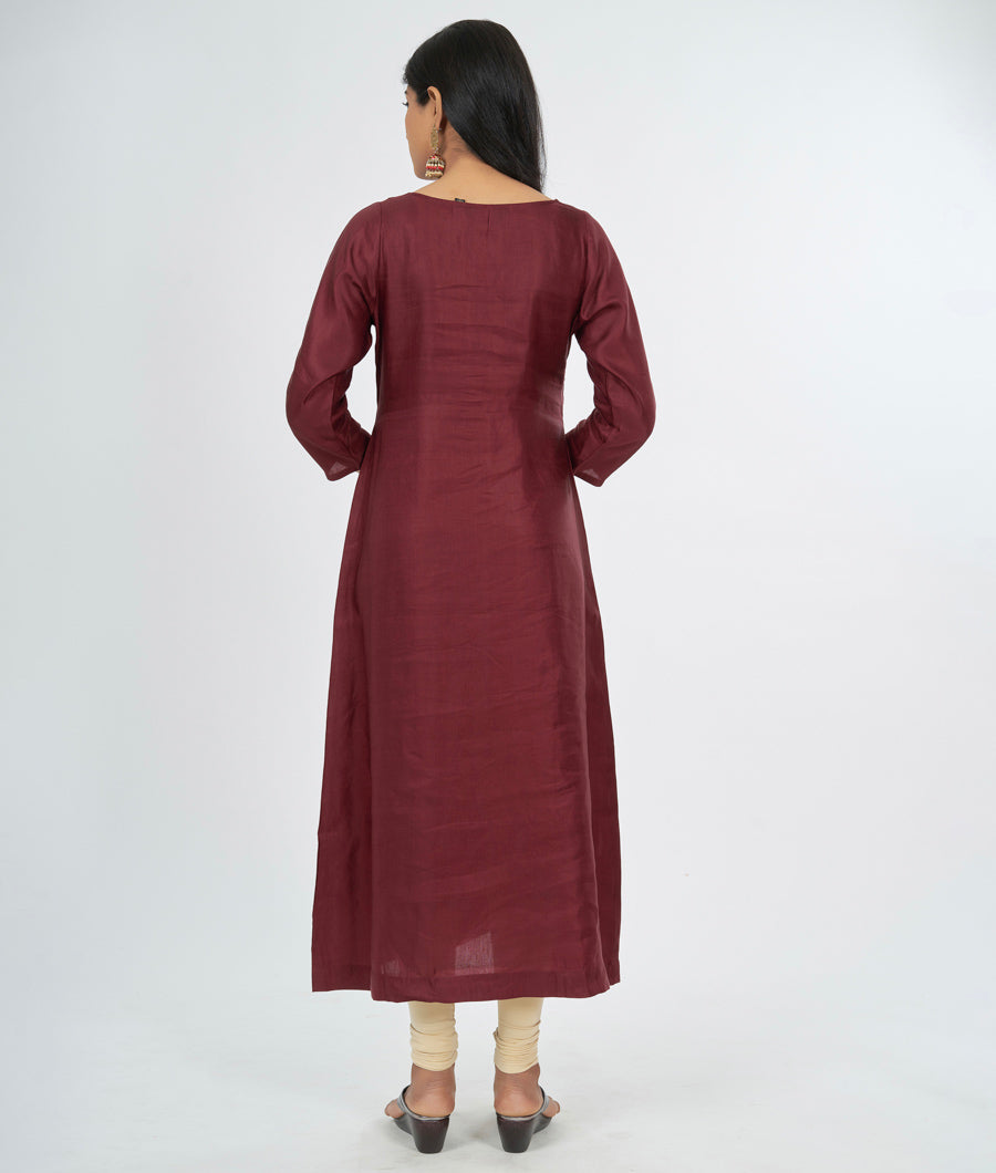 Maroon Silk Kurti - kaystore.in