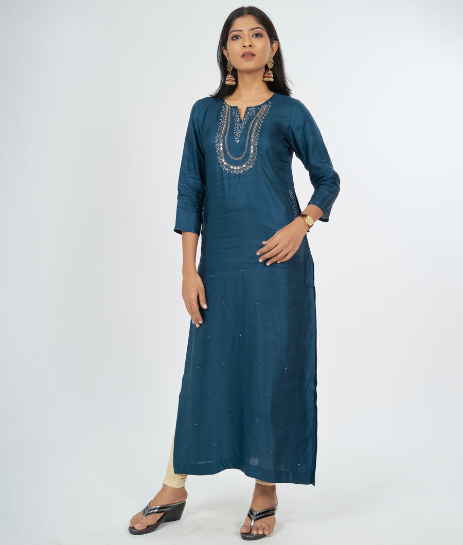 Peacock-Blue Kurti - kaystore.in