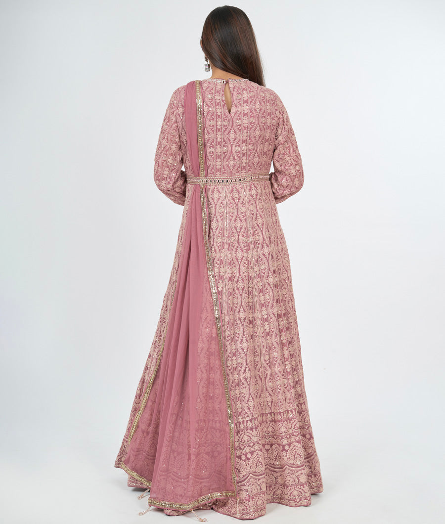 Onion Pink Salwar Kameez Anarkali - kaystore.in