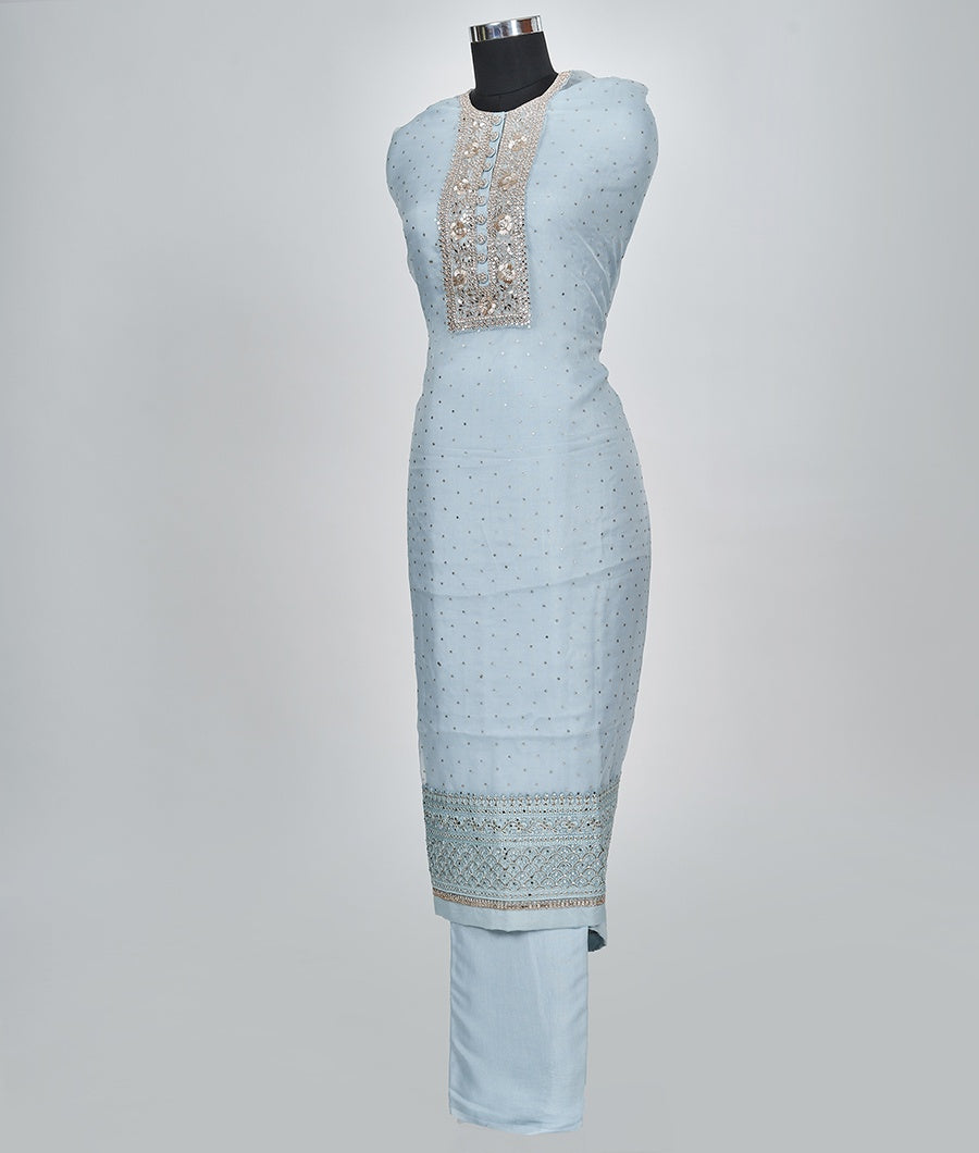 Sky Blue Unstitched Salwar - kaystore.in