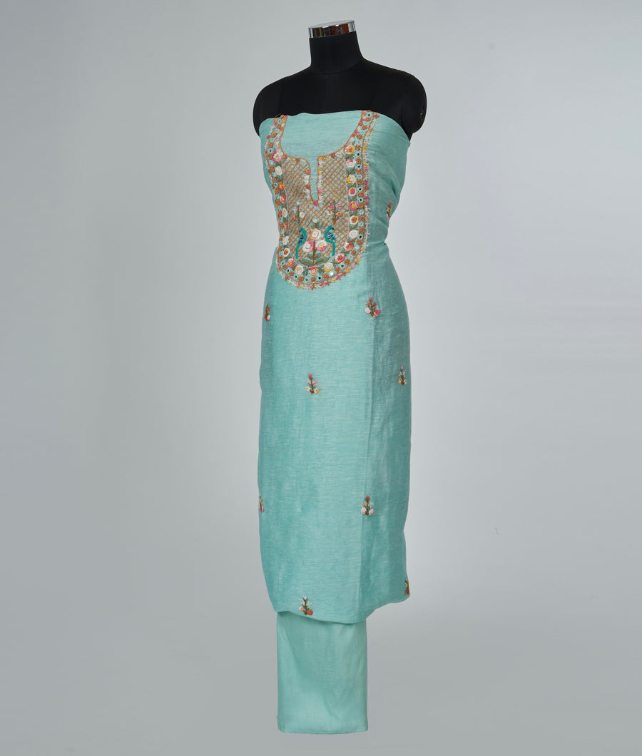 Lite Blue Unstitched Salwar - kaystore.in