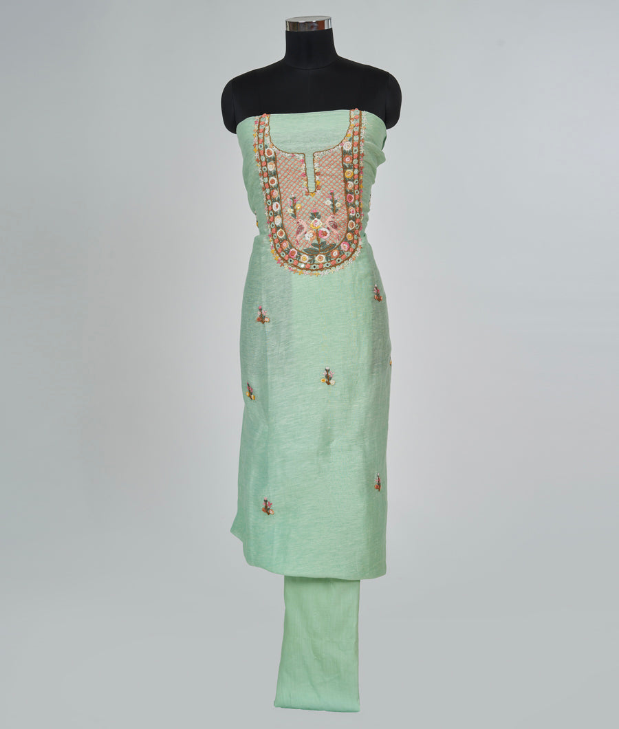 Lite Green Unstitched Salwar - kaystore.in