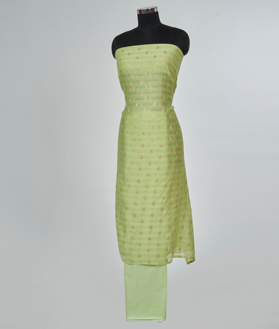 Pista Green Chanderi Unstitched Salwar - kaystore.in