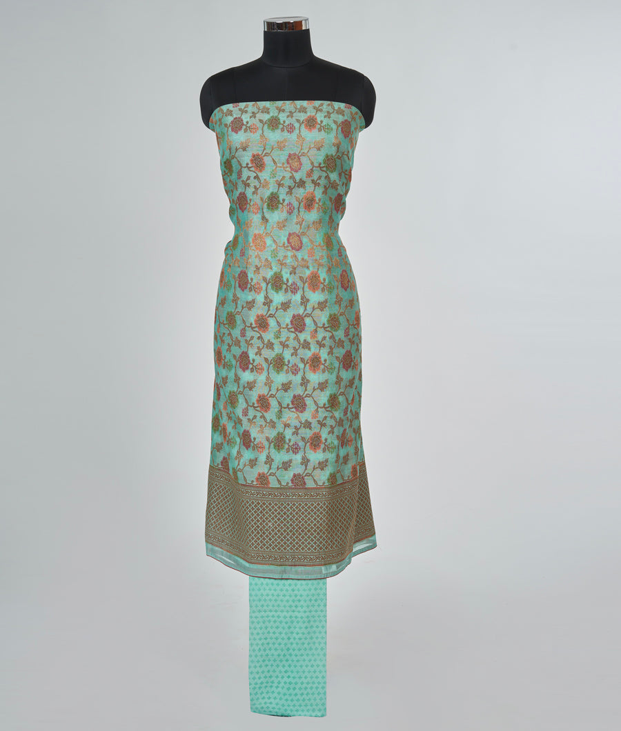 Sea Green Unstitched Salwar - kaystore.in