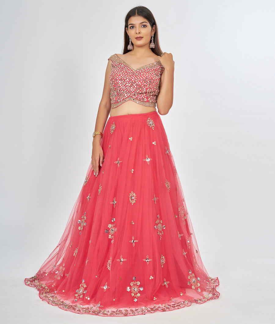 Pink Lehenga Zari Embroidery - kaystore.in