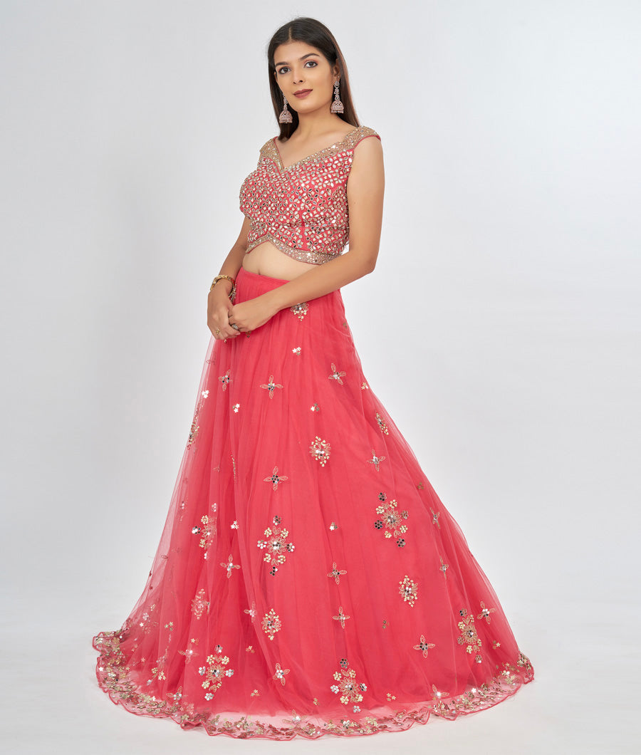 Pink Lehenga Zari Embroidery - kaystore.in