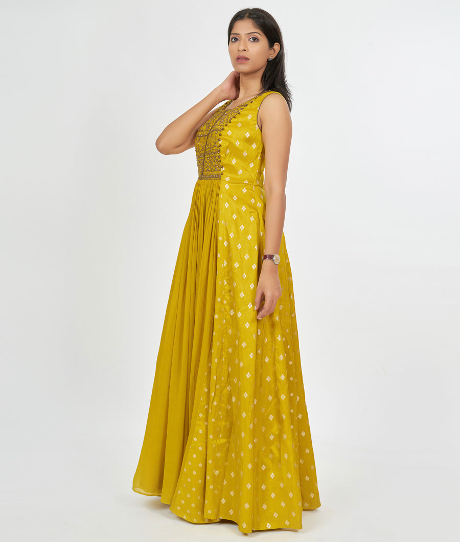 Yellow Georgette Salwar Kameez Anarkali - kaystore.in