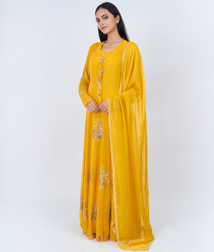 Mustrad Pearl With Sequins And Cutdana And Zardosi Work Anarkali Salwar Kameez